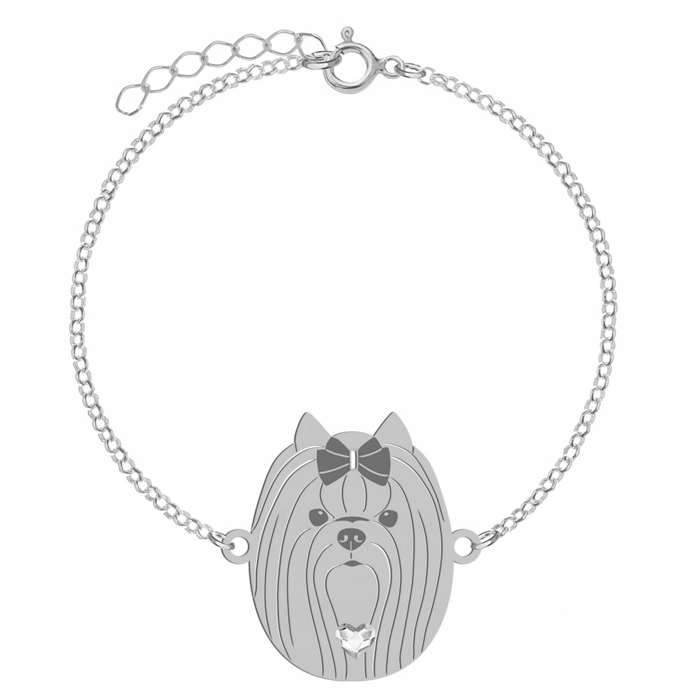 Stříbrný náramek s jorkšírským teriérem 925 Dárek Šperky Gravírování