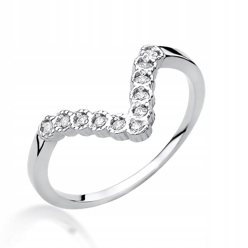 

Pierścionek Z Białego Złota Z Brylantami 0,11ct