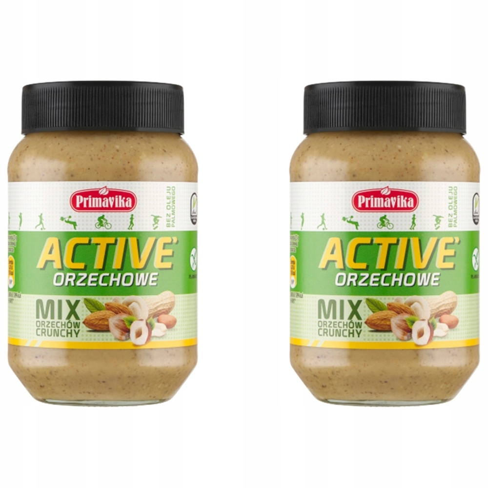 2x Krem Orzechowy Crunchy MIX 4 Orzechy) Solony Bezgl. 470 g Primavika