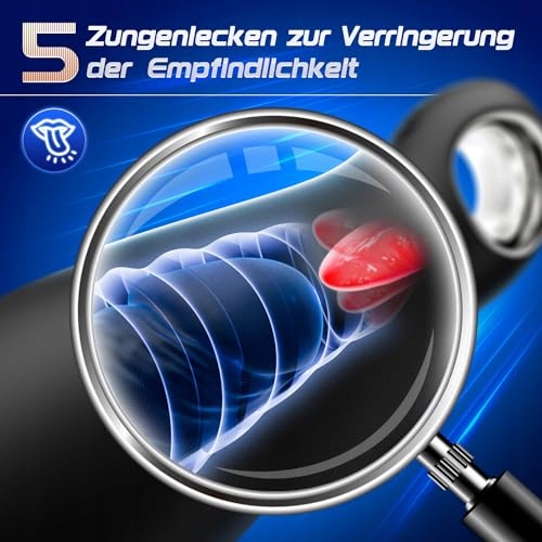 ELECTRICZNY MASTURBATOR DLA MĘŻCZYZN Z 5 TRYBAMI LIZANIA I 10 WIBRACJAMI — miniatura 2