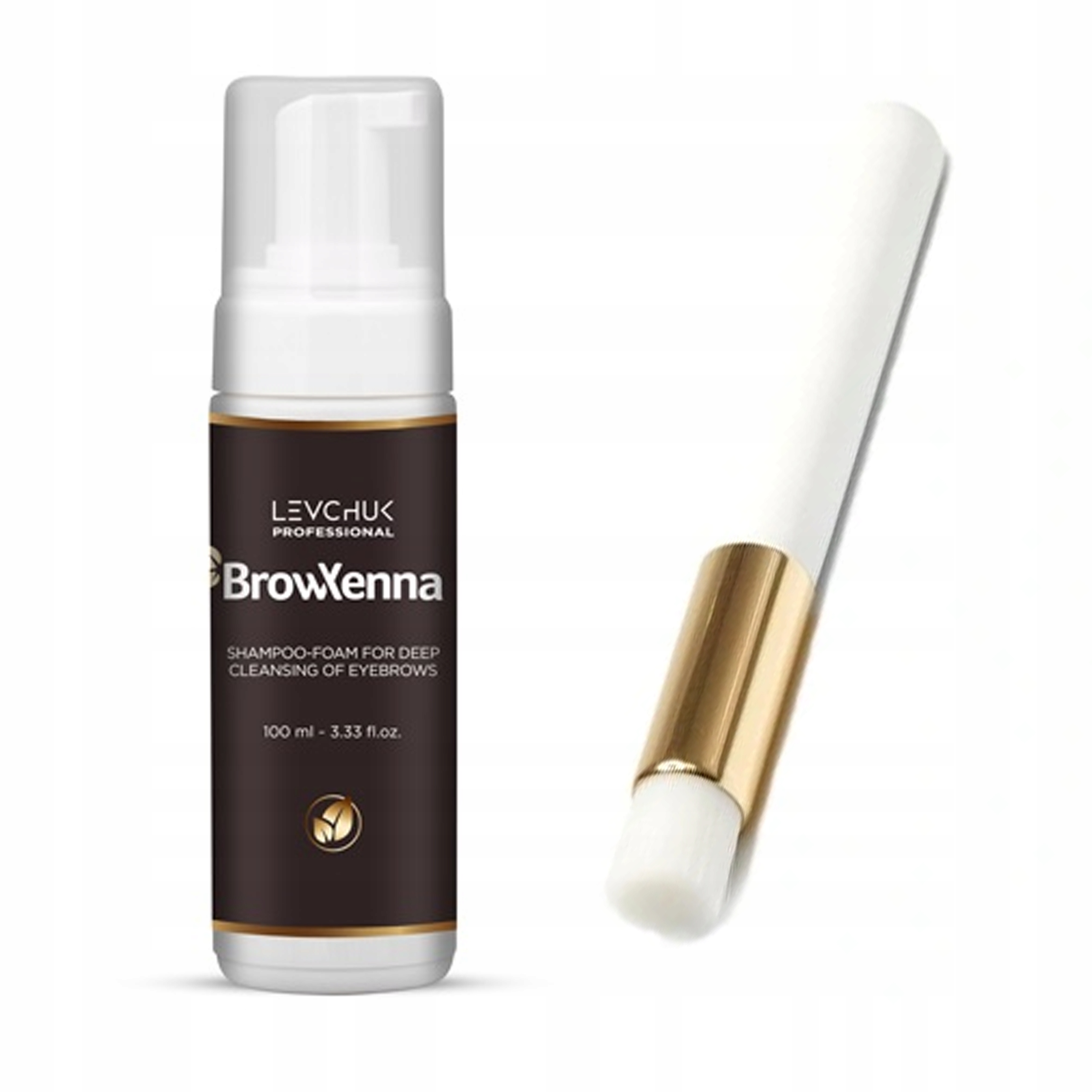 Šampon na řasy a obočí BrowXenna 100 ml Štětec na mytí řas a obočí Bílý