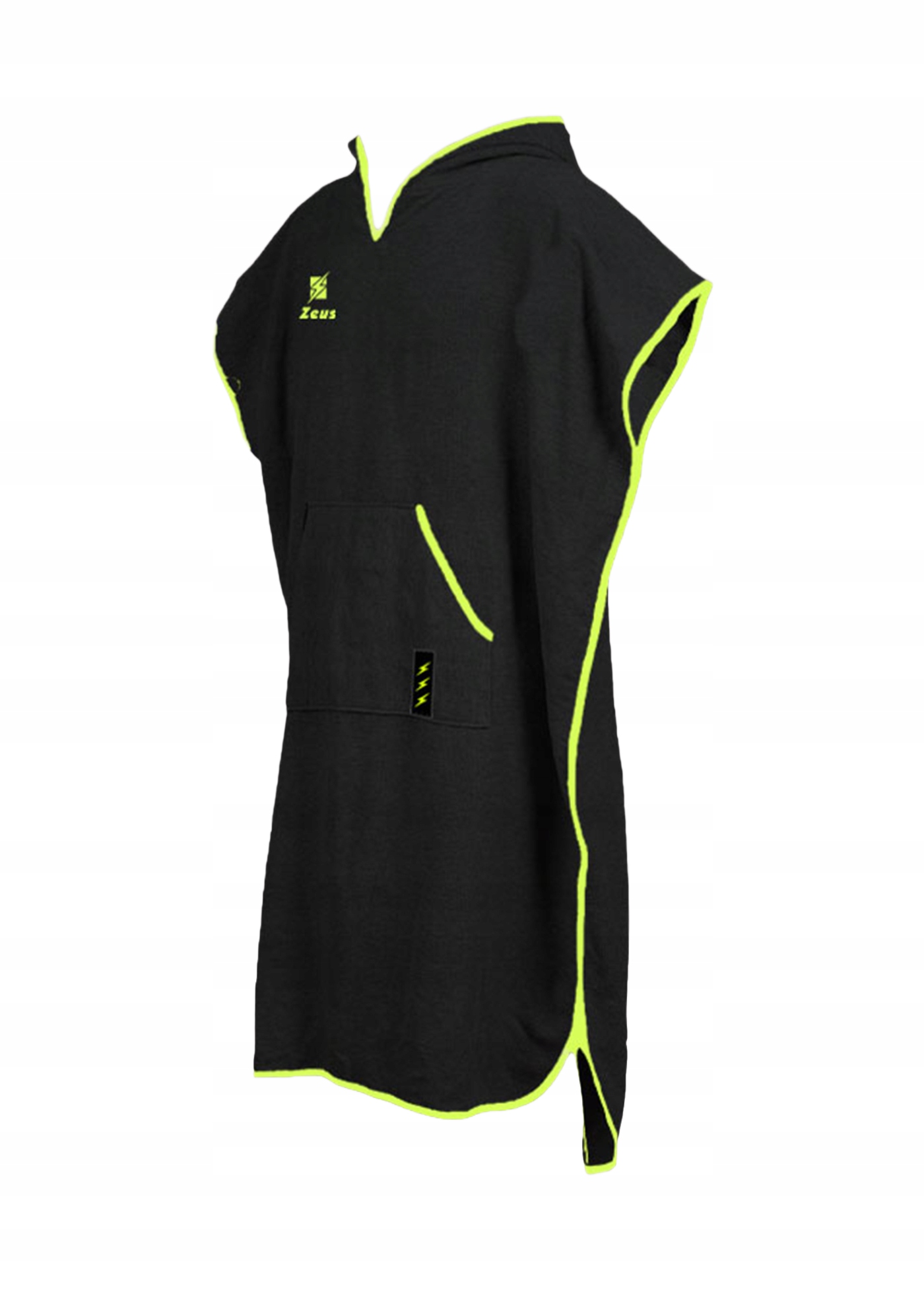 Zeus Ręcznik Ponczo Kąpielowe Dla Dorosłych Czarne Z Kapturem S/m 6_A