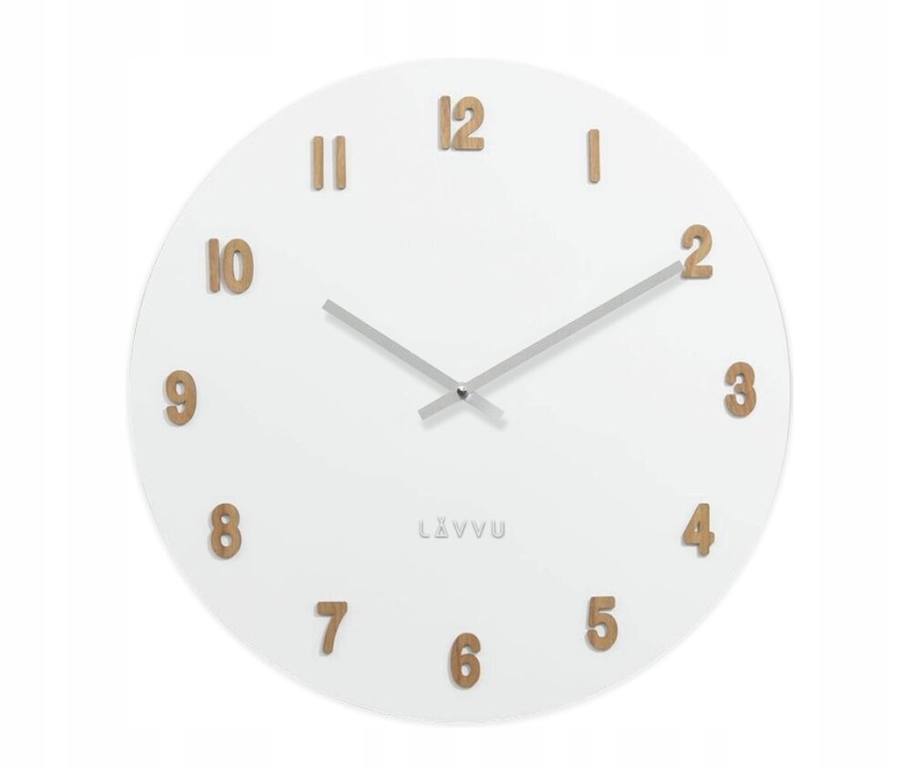 Veľké biele drevené hodiny Lavvu White LCT4070, 50 cm