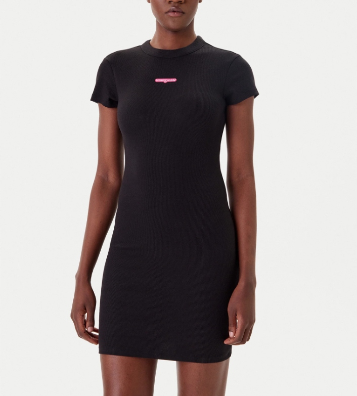 Neformální Šaty Tommy Jeans Script DW0DW21186 Černé, úzký střih, velikost XL