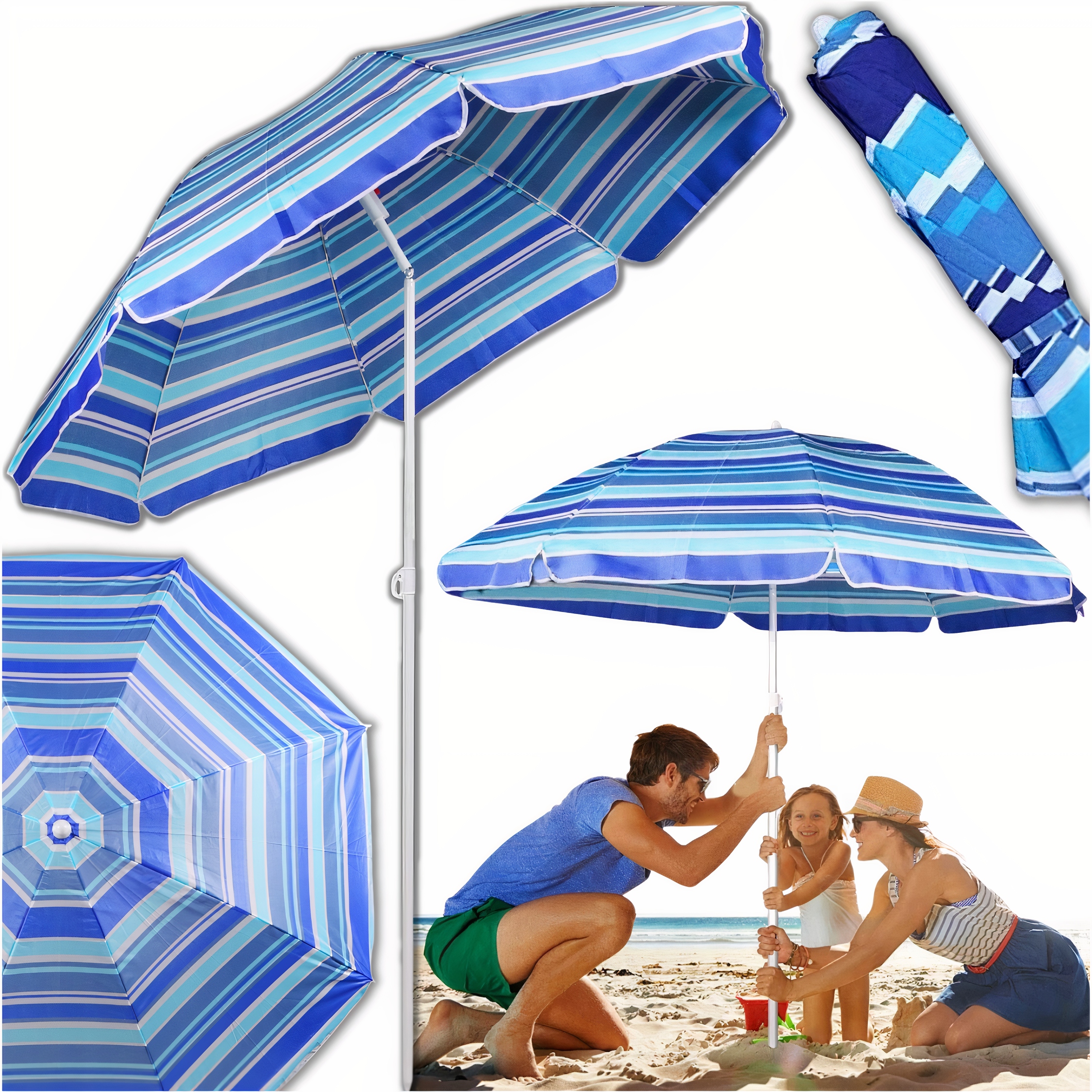 

Parasol Plażowy Ogrodowy Na Balkon Składany 180 CM