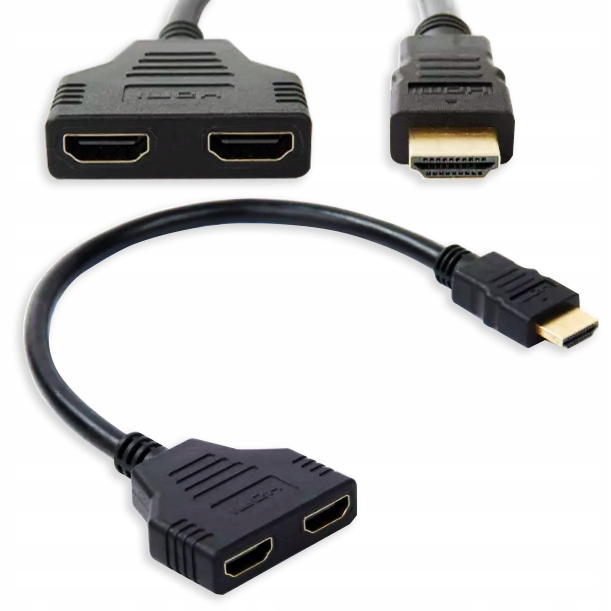 

Rozdzielacz Rozgałęźnik Hdmi na 2 Porty Full Hd