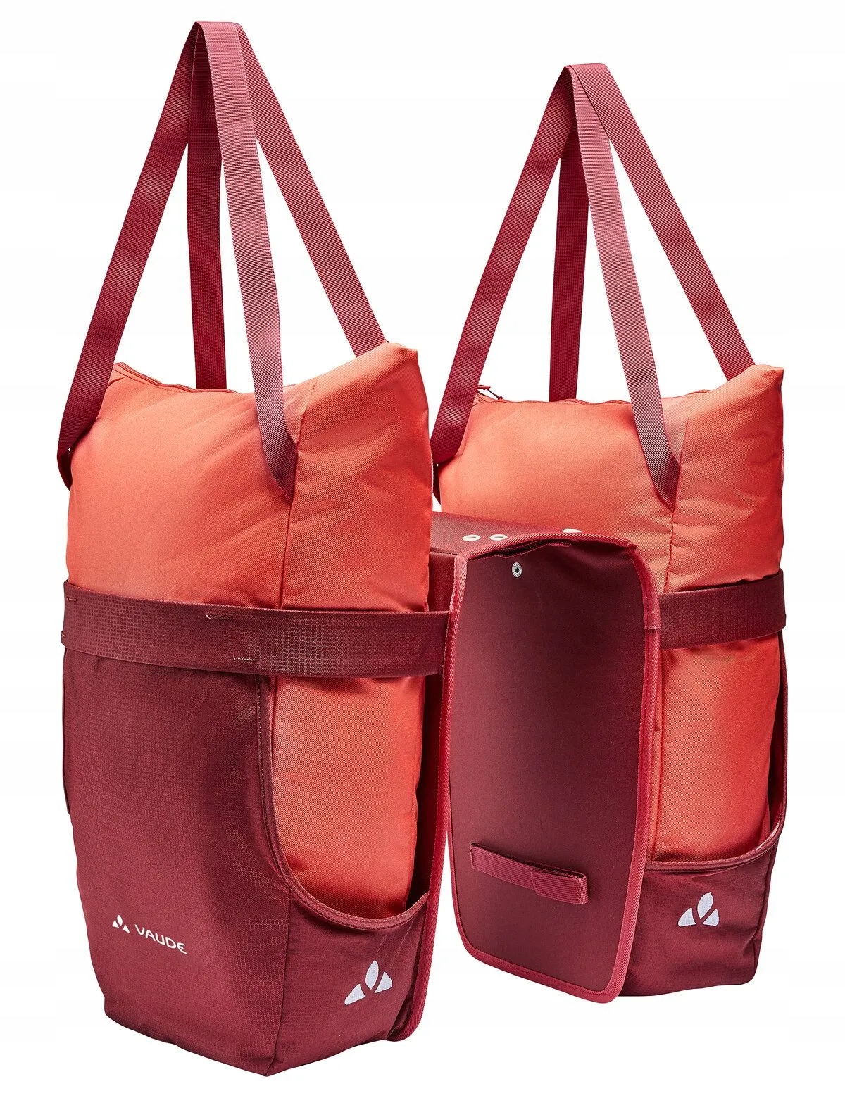 Podwójna sakwa rowerowa Vaude TwinShopper Red 44L Wyjmowane Sakwy