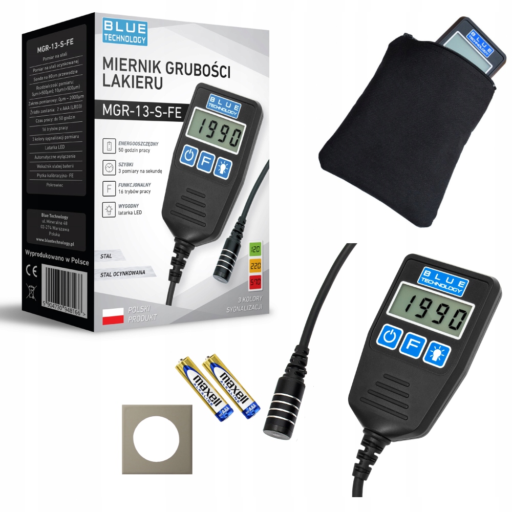 

Miernik grubości lakieru czujnik tester MGR13-S-FE