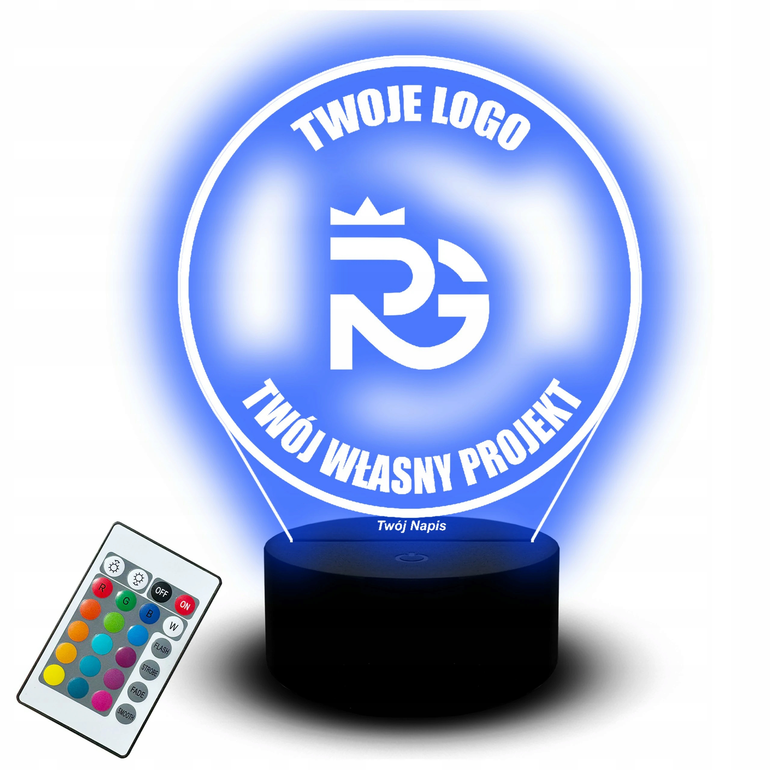 Lampka Led na Biurko Statuetka Projekt Logo Firmy Twój Własny Herb Klubu