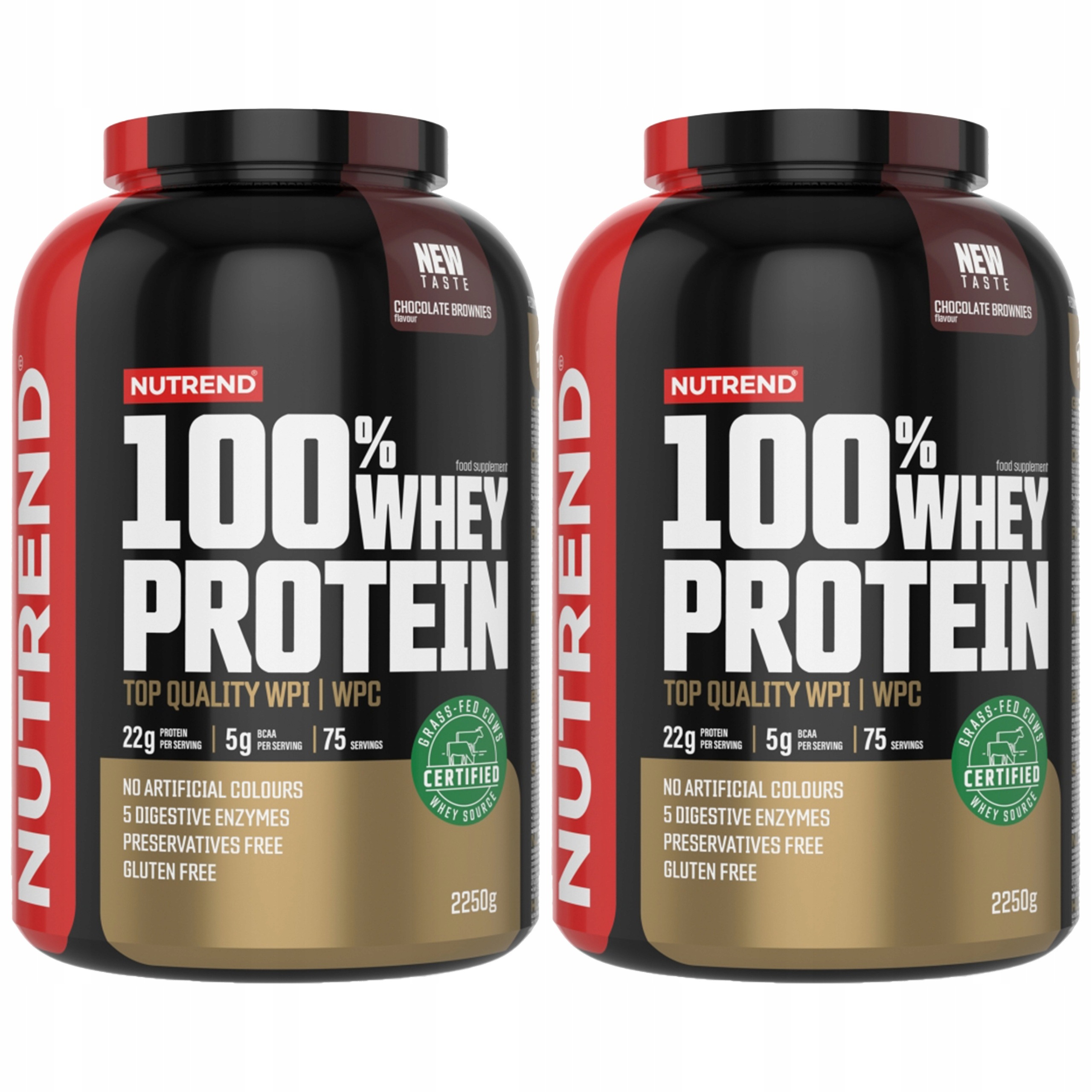 2x Bílkoviny Whey Protein Wpc Wpi 2250 g Svalová hmota Síla Nutrend