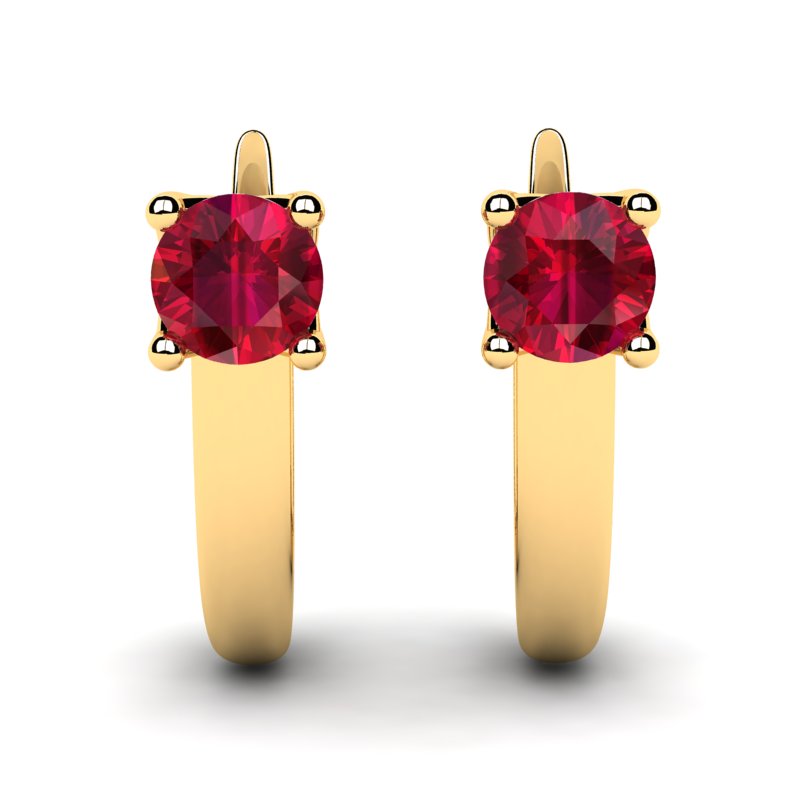 

Kolczyki Złote Z Rubinowymi Cyrkoniami