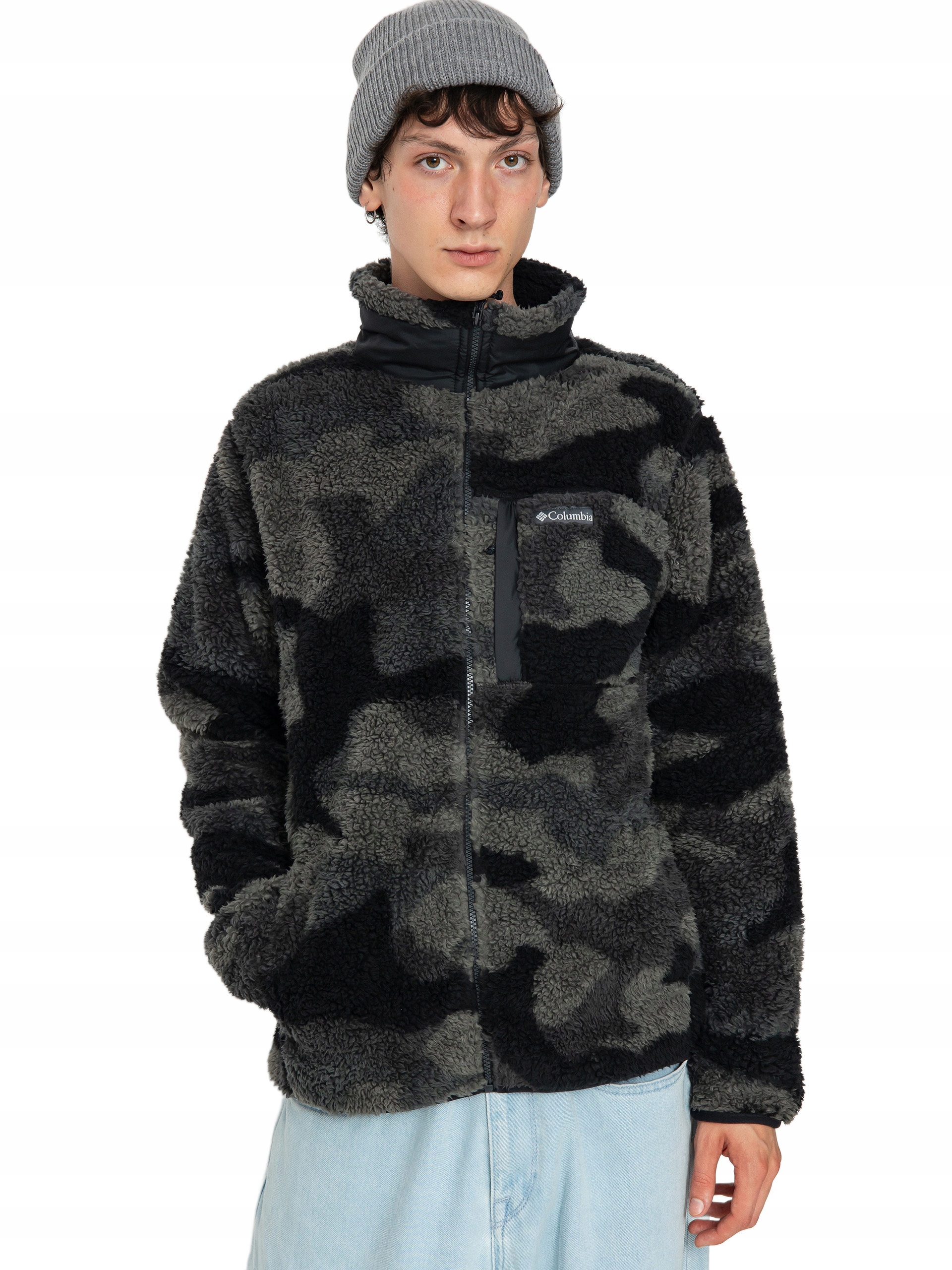 Columbia Fleecová Mikina Pánská Zimní Maskáčová Mikina Šedá XL O_a