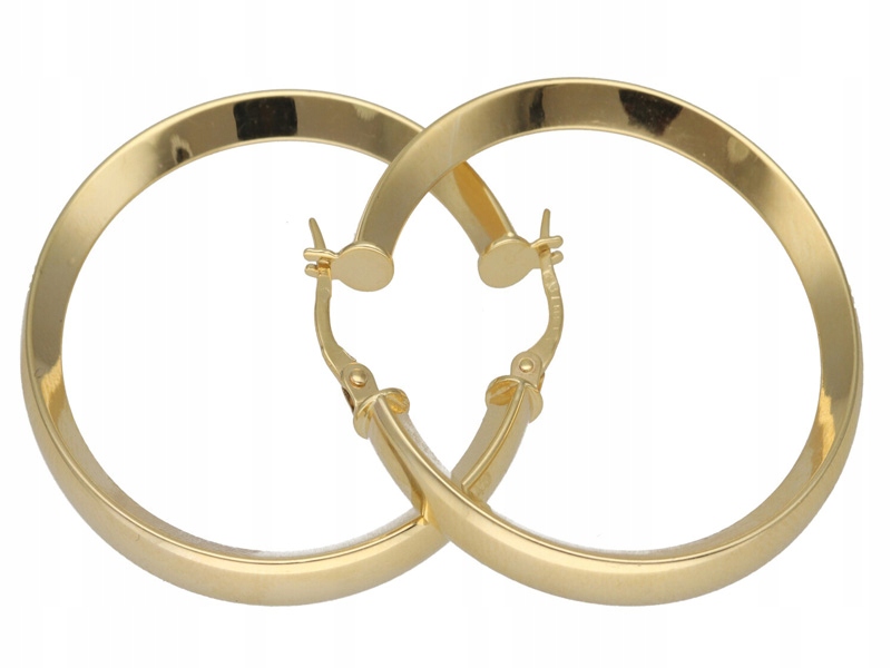 Zlaté náušnice závěsné 585 Hladká Kola 4,66g módní vzor pro ni dárek