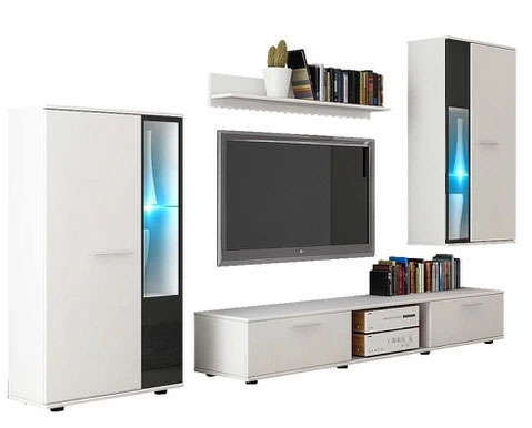 Meblościanka KUBA Szafa z lustrem 200 cm biały mat Marka BroMARKT