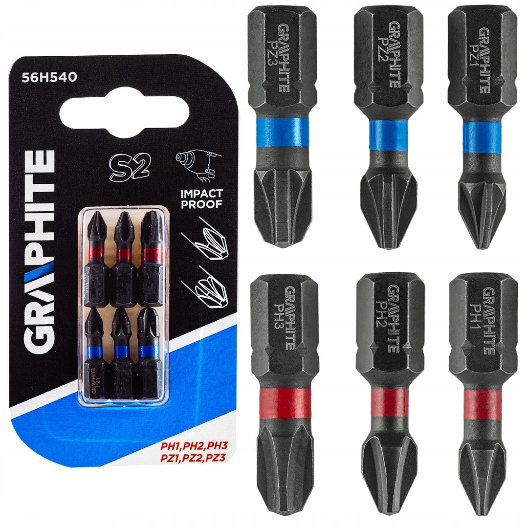 

Graphite Bity udarowe 6szt PH1-2-3 PZ1-2-3 56H540