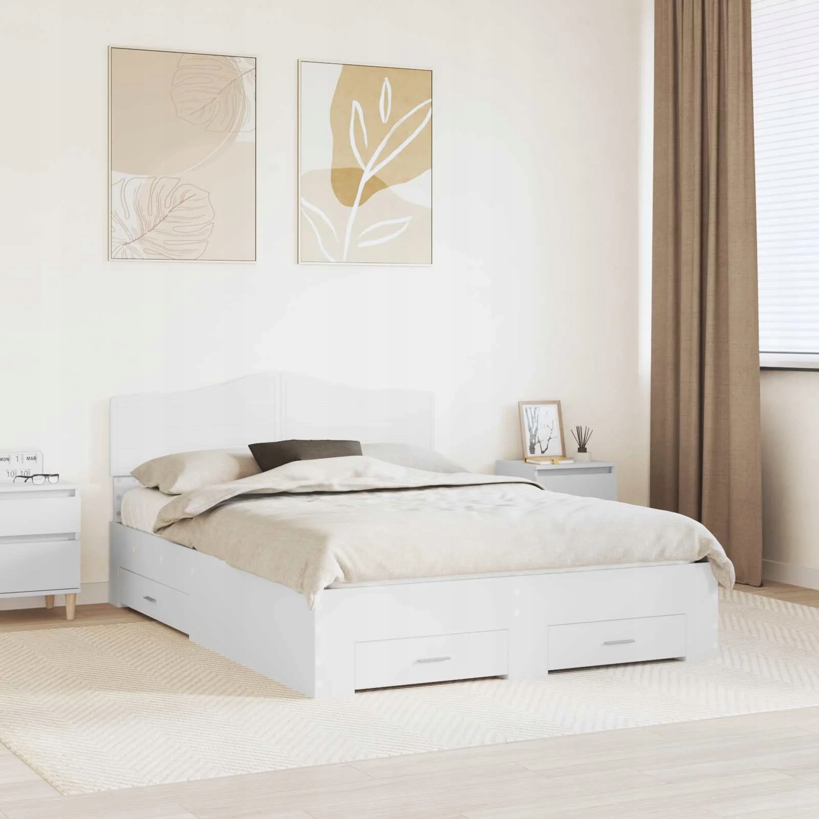 vidaXL Rám postele s čelo Bílá 160 x 200 cm kompozitní dřevo