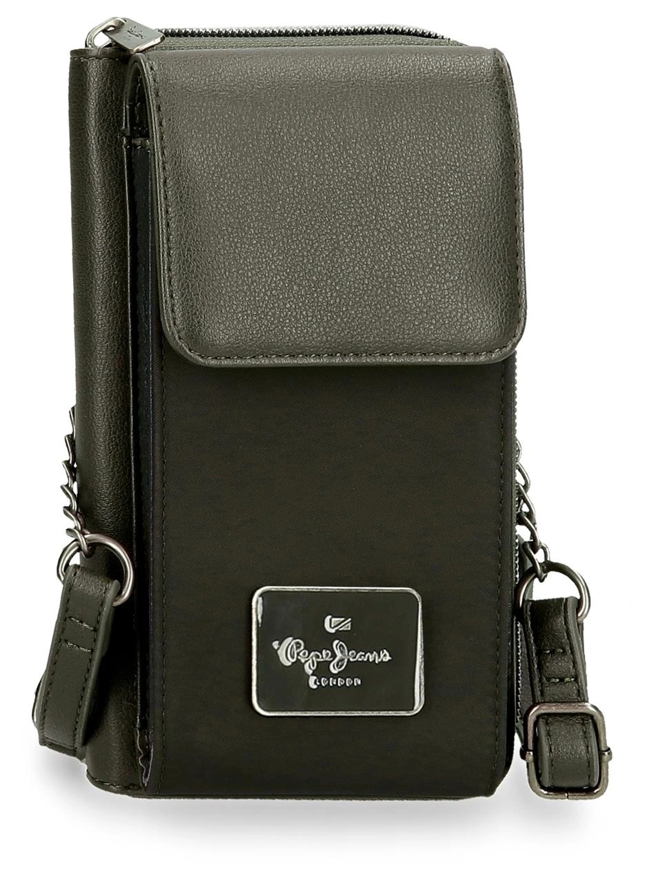 Crossbody peněženka s kapsou na mobil Pepe Jeans Christine zelená
