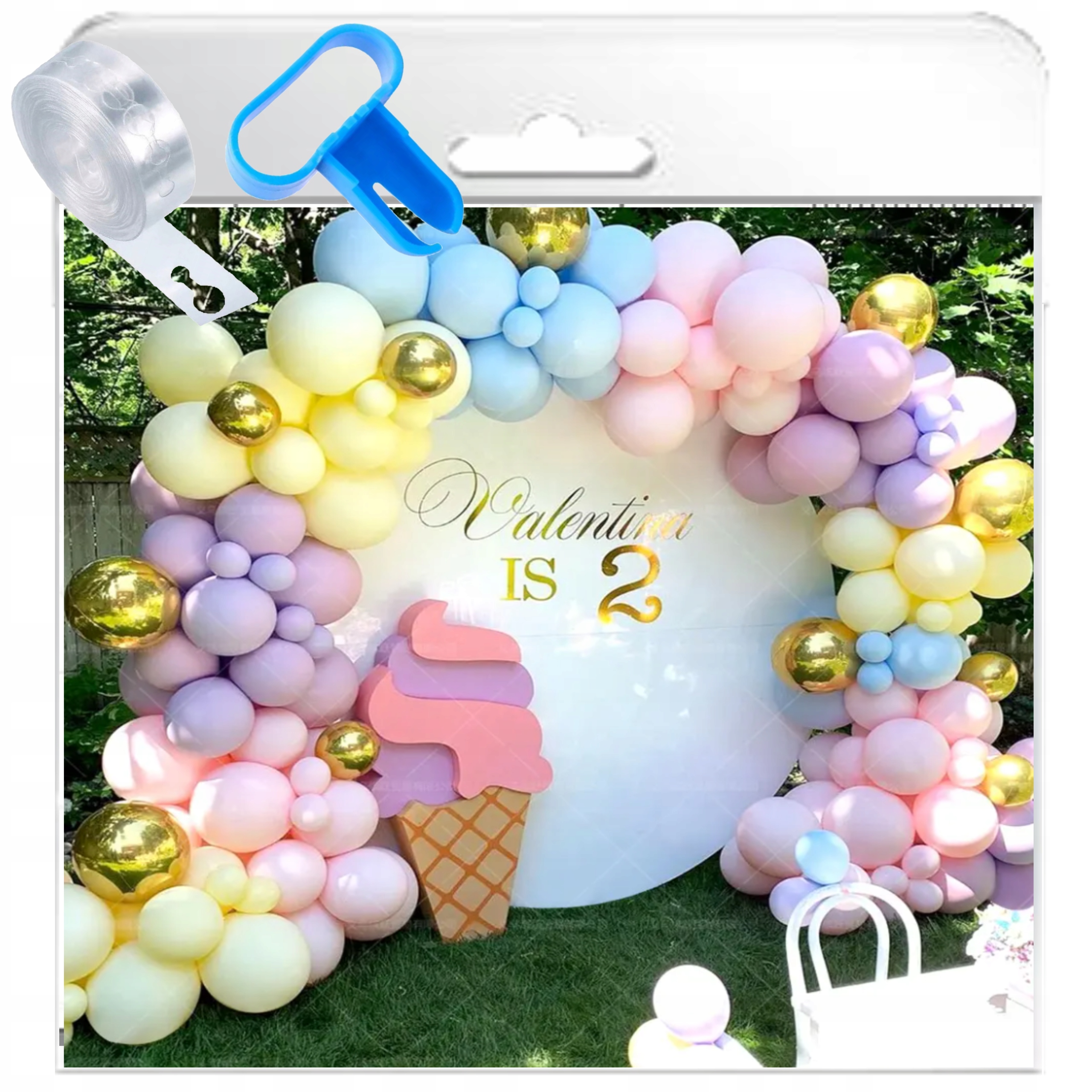 GIRLANDA BALONOWA BALONY URODZINOWE BABY SHOWER URODZINY ROCZEK PASTELOWA
