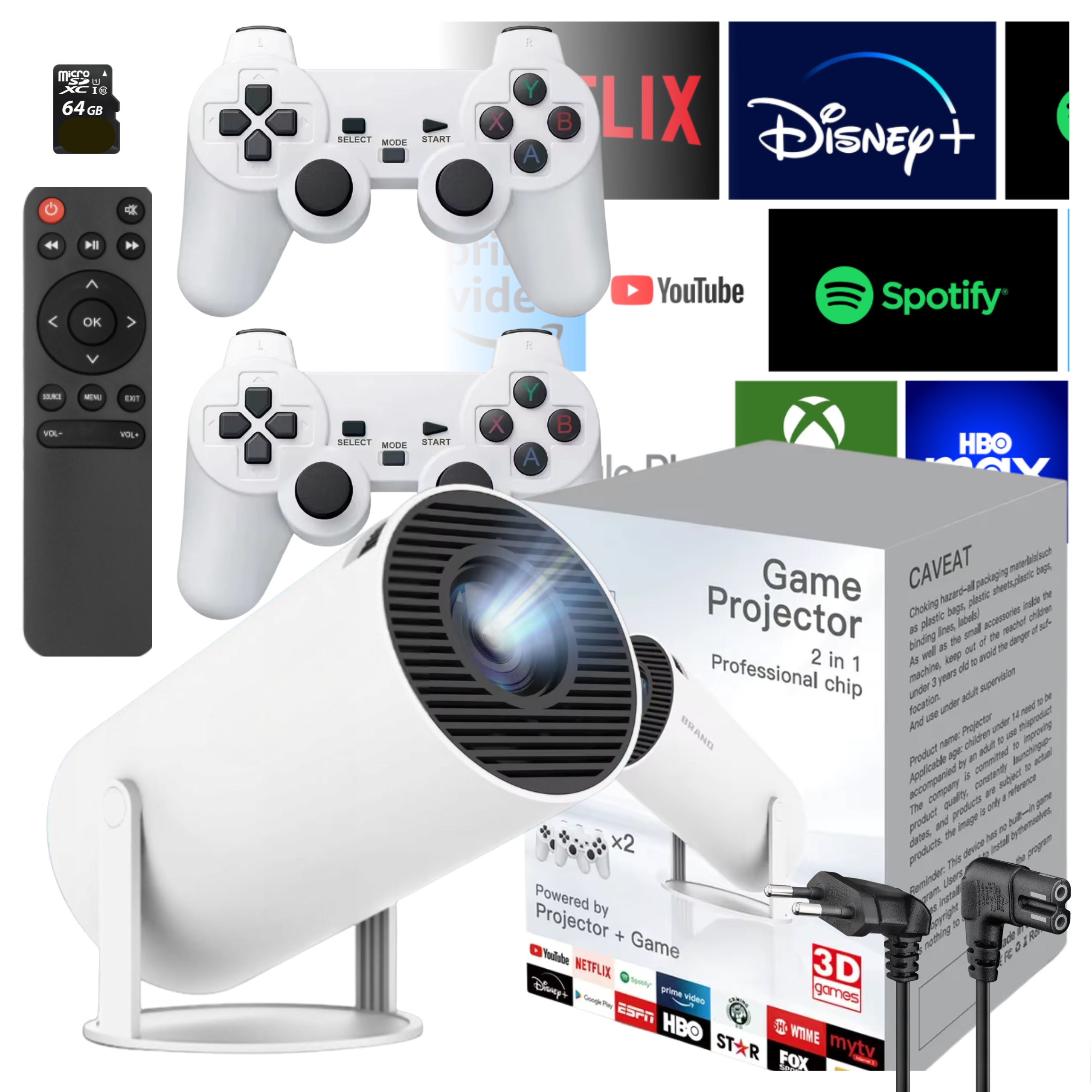 Led Projektor Přenosný 2 Pady Hry Android Pilot Wifi