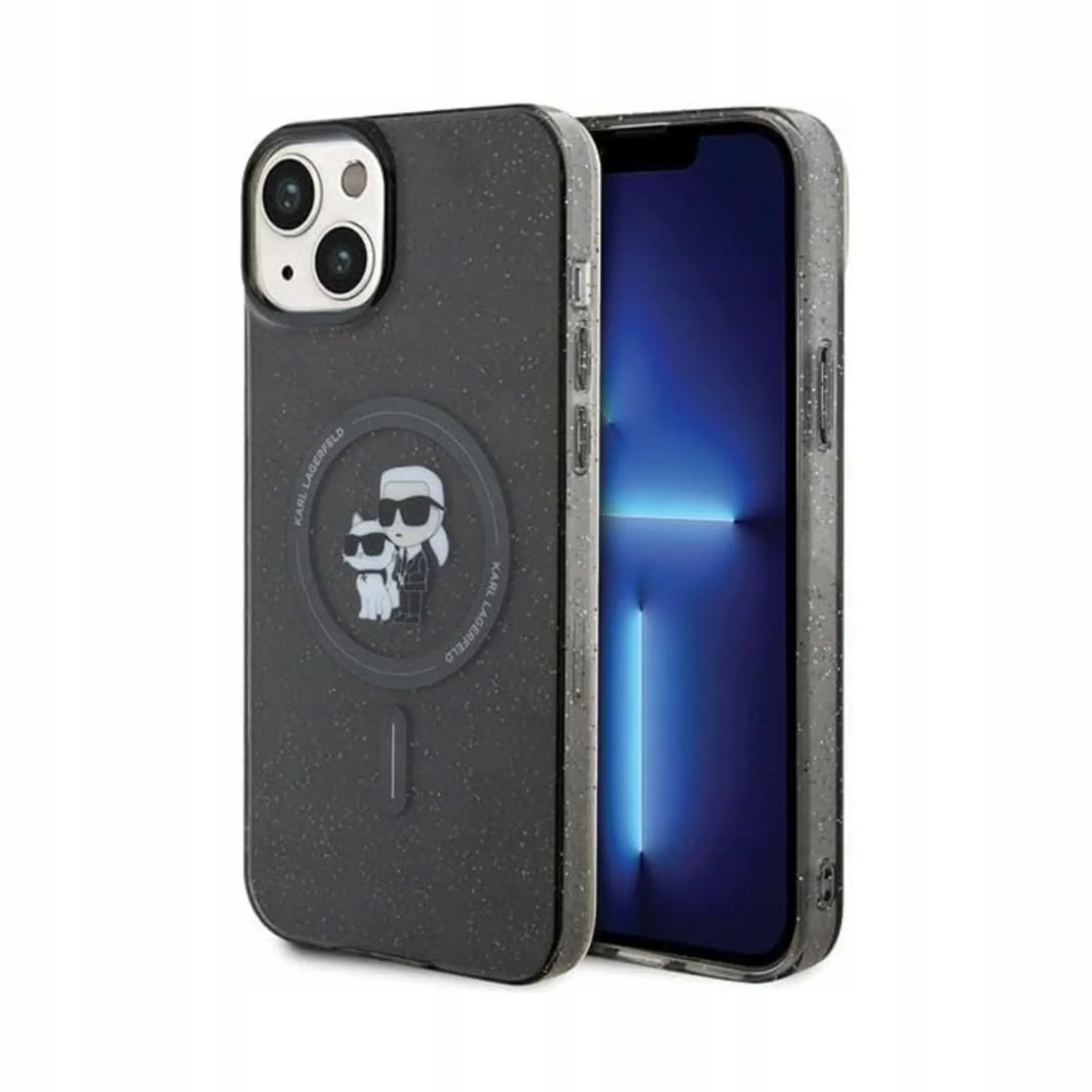 Karl Lagerfeld Karl &amp; Choupette Etui MagSafe, czarne iPhone 15 Plus