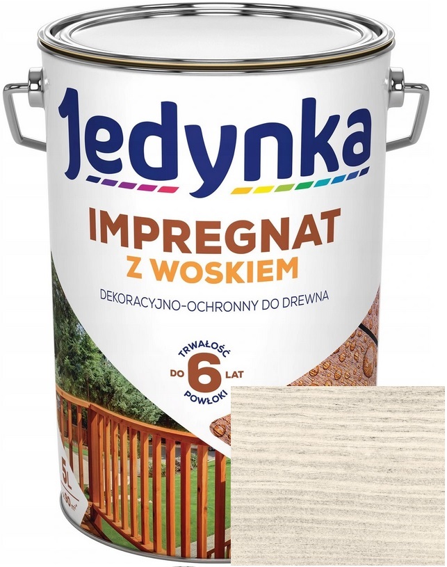 Jedynka Impregnace Na Ochranu Dřeva S Voskem Bílá 5 L