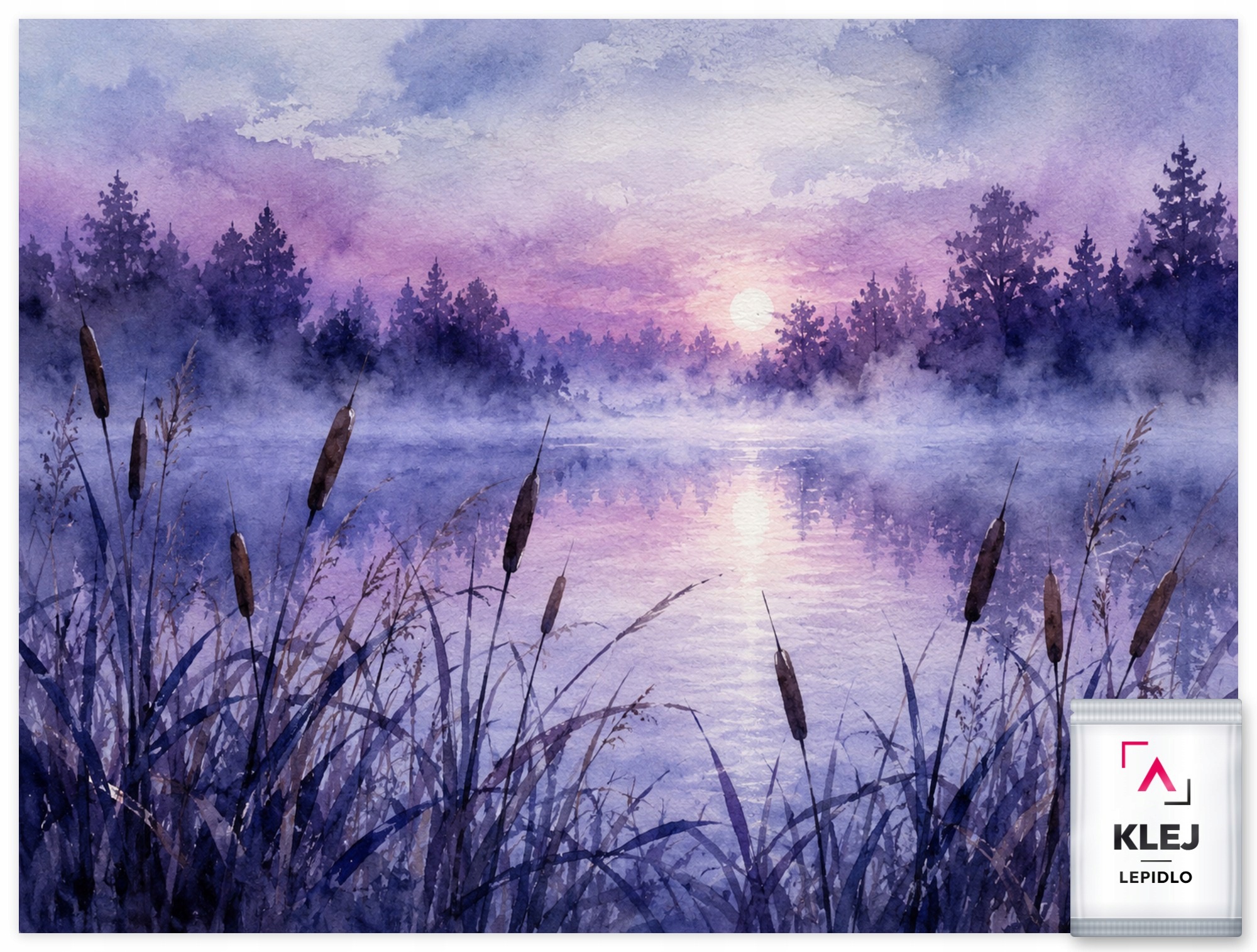 Fototapeta Flizelina Večer Soumrak Jezero Mlha Měsíc 254x184 130g