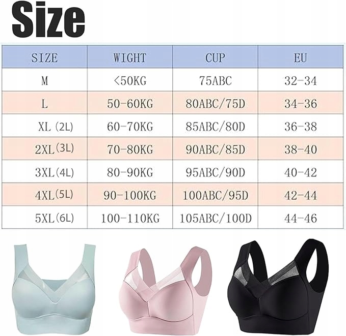 Biustonosz ultrawygodny z siateczką, bez zapinania kobiecy rozmiar 2L (XL) Wzór dominujący bez wzoru