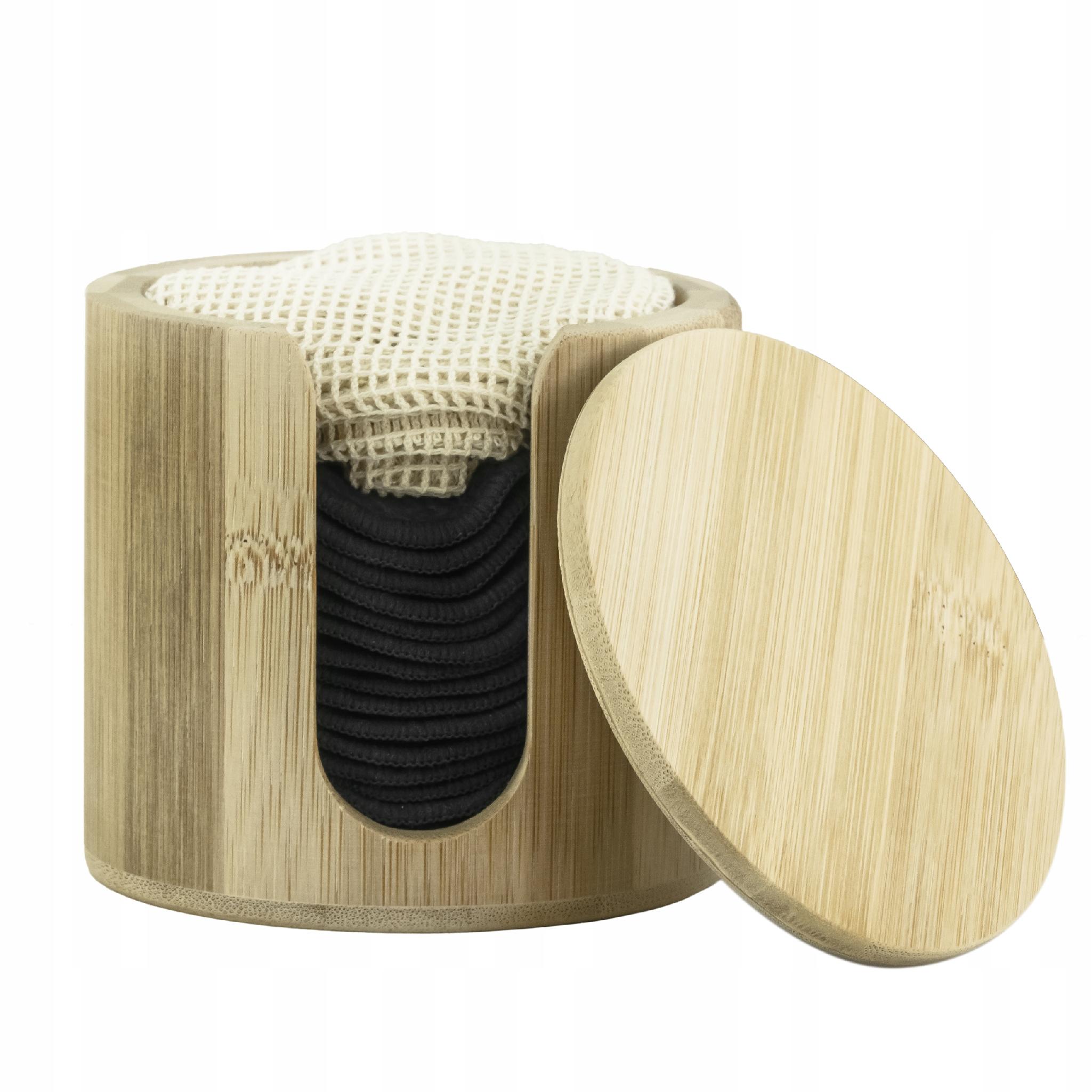 Zestaw 16 BAWEŁNIANYCH PŁATKÓW drewniany pojemnik Marka bez marki