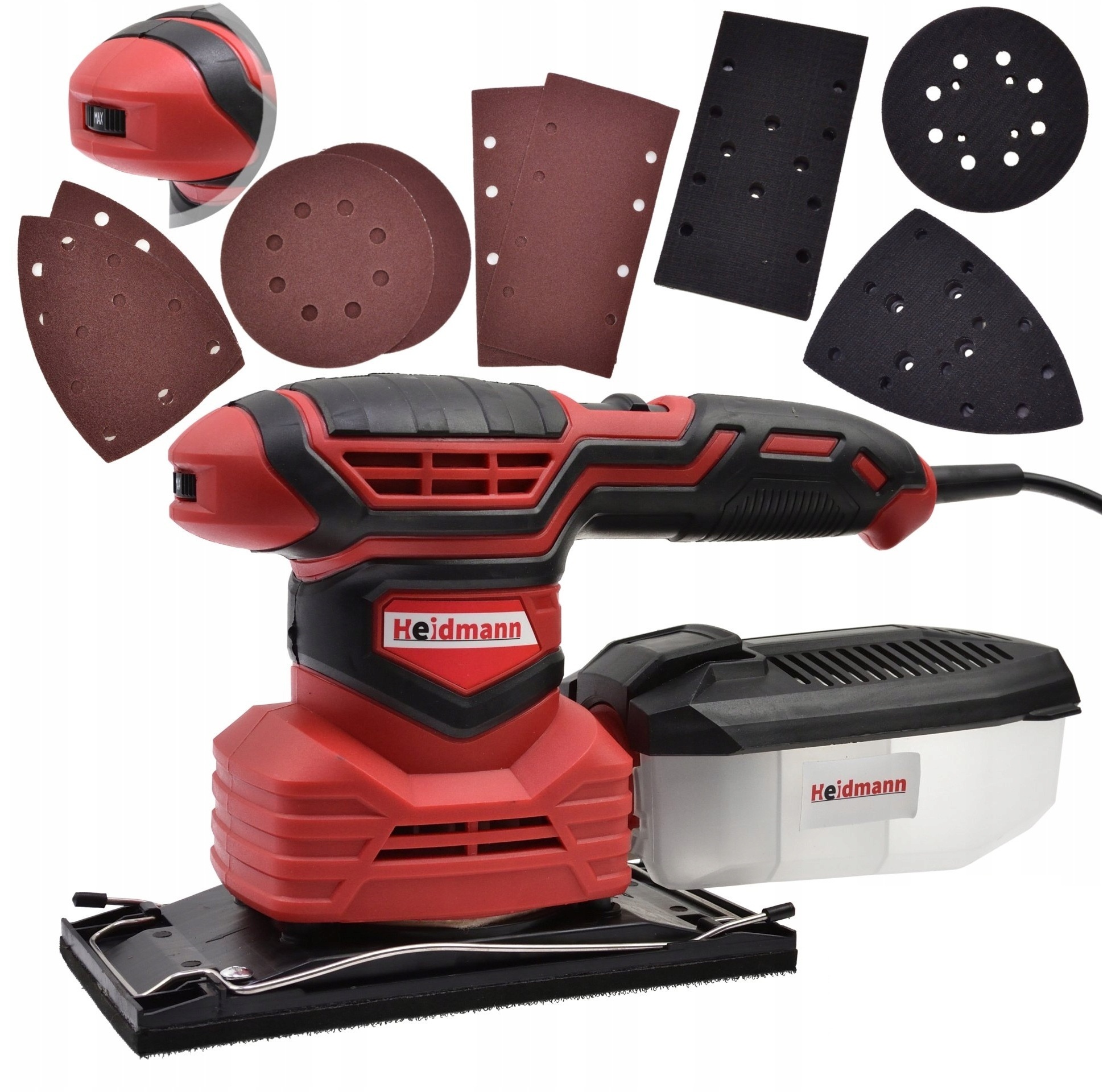 Excentrická Oscilační Bruska 1200W 3V1 Vyměnitelná 3x Pady Disky Nohy