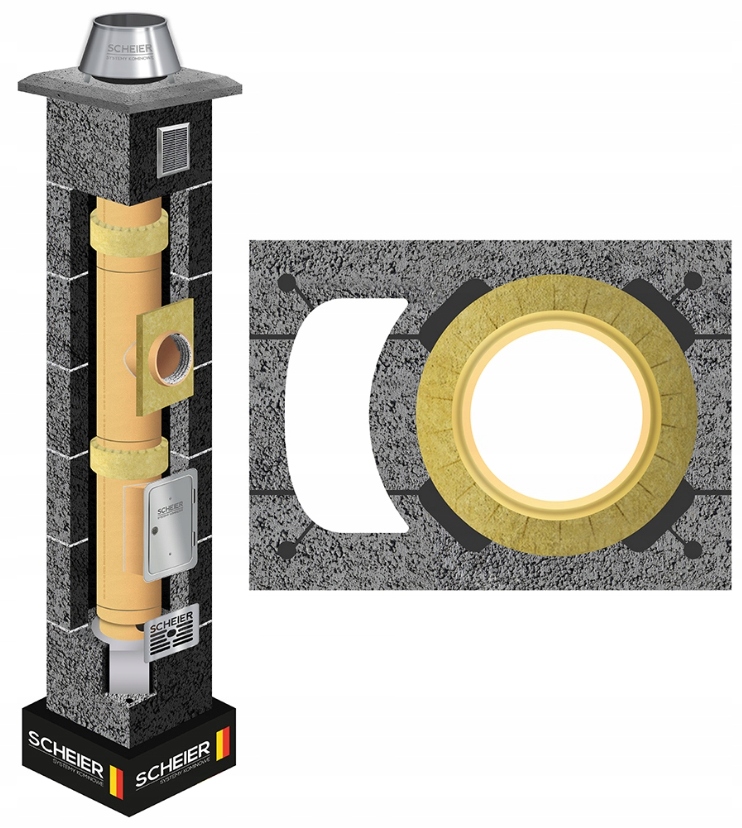Keramický systémový komínový systém Kw fi 160 11 m Standard 36x50