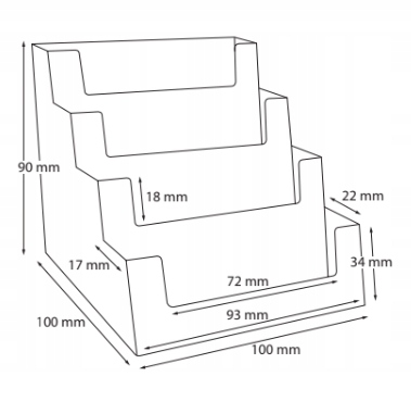Stojak na wizytówki z 4 kieszeniami ODLEWANY Marka inny