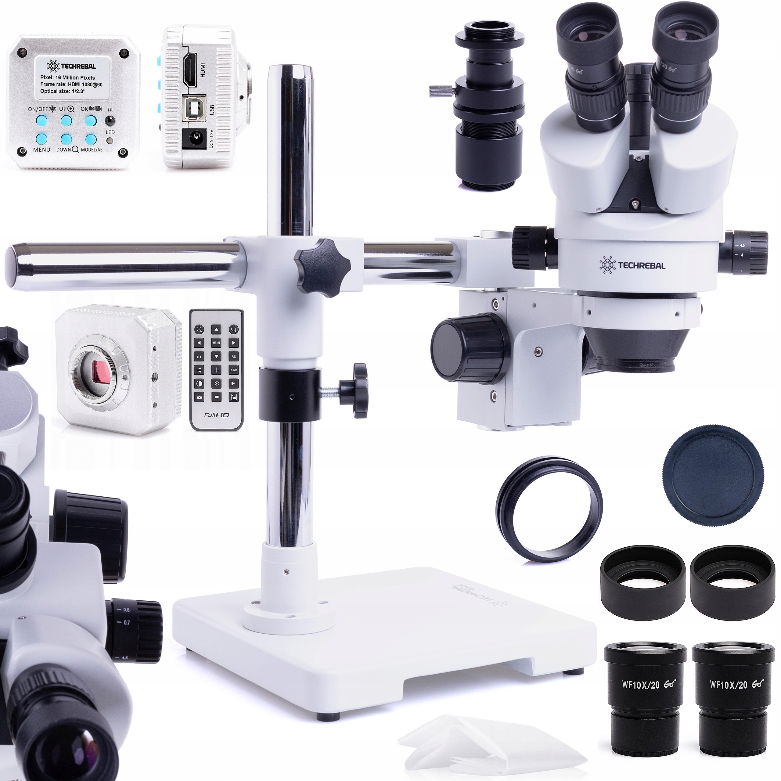 Optický Mikroskop Pro Elektroniku Techrebal 10HS 7-45X Kamera 16MP 4K