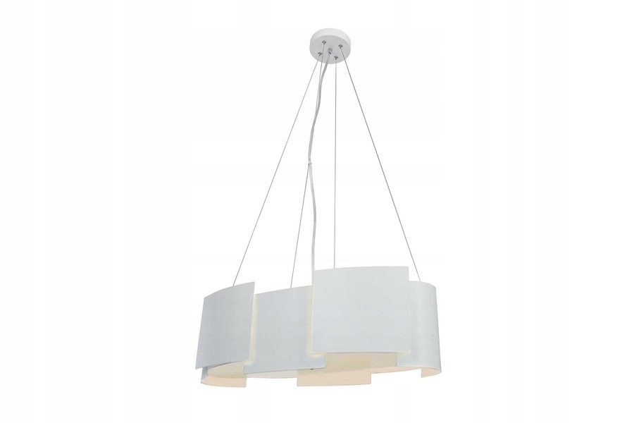 Bílá lampa s kombinovanými ozdobnými plechy nad stůl Swanson