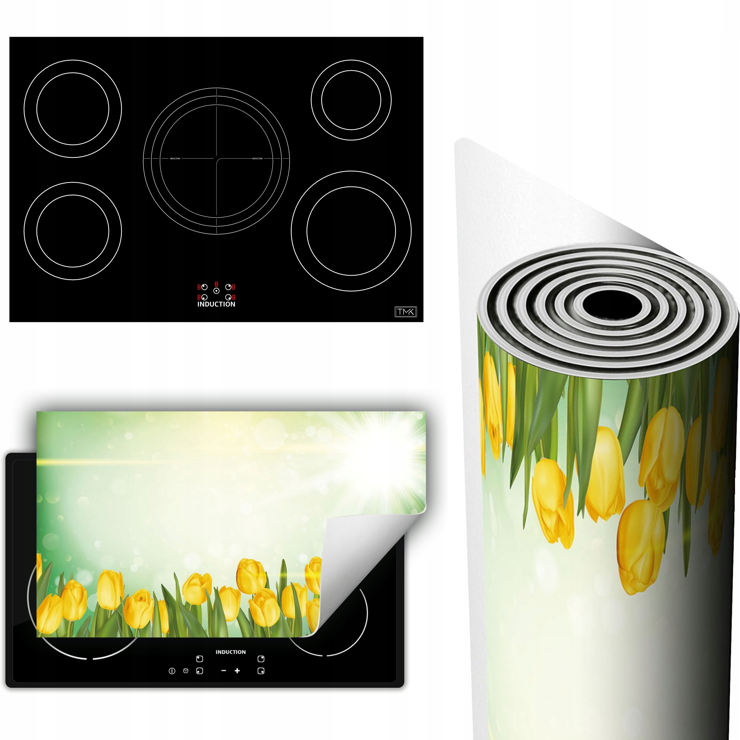 Vinylová Podložka Ochrana Kuchyňské Desky 90x52 tulipány