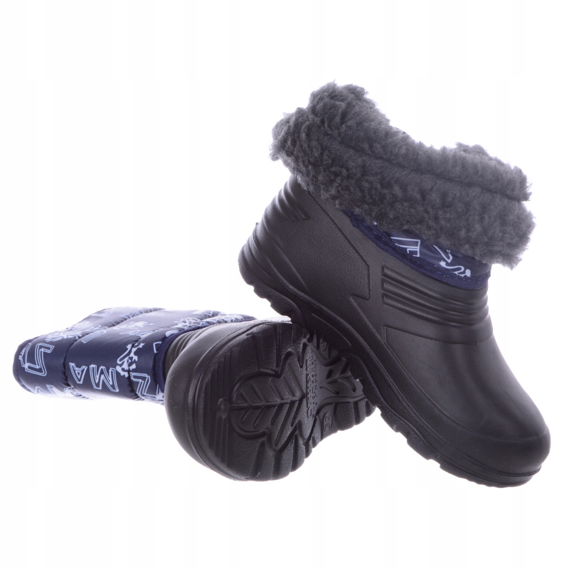 Dziecięce Śniegowce Kalosze Ocieplane Granatowe 33 Płeć chłopcy dziewczynki