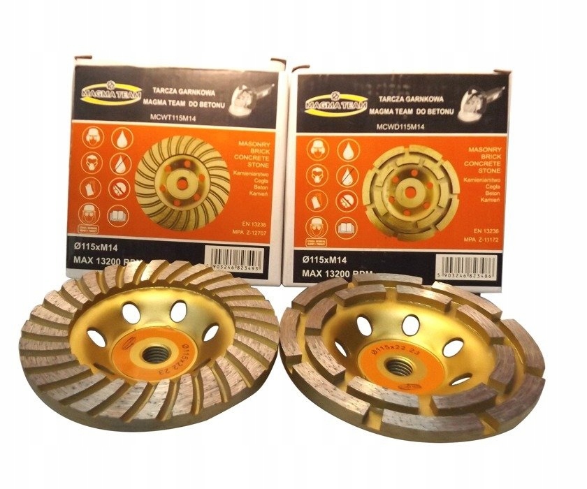 

Tarcze diamentowe garnkowe 115mm M14
