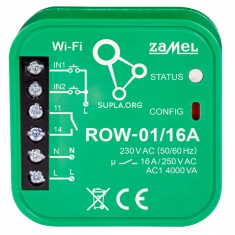 

Odbiornik wifi 16A 3600W ROW-01/16A Zamel Supla
