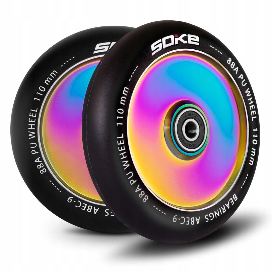 Kolečka pro koloběžku 110 mm plná rainbow 2ks