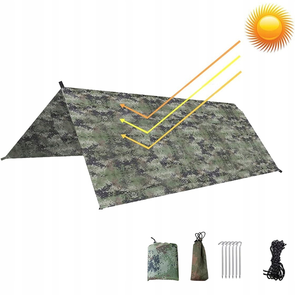 Tarp Turystyczny Płachta Ochronna Biwakowa Wodoodporna Plandeka 292x298 cm
