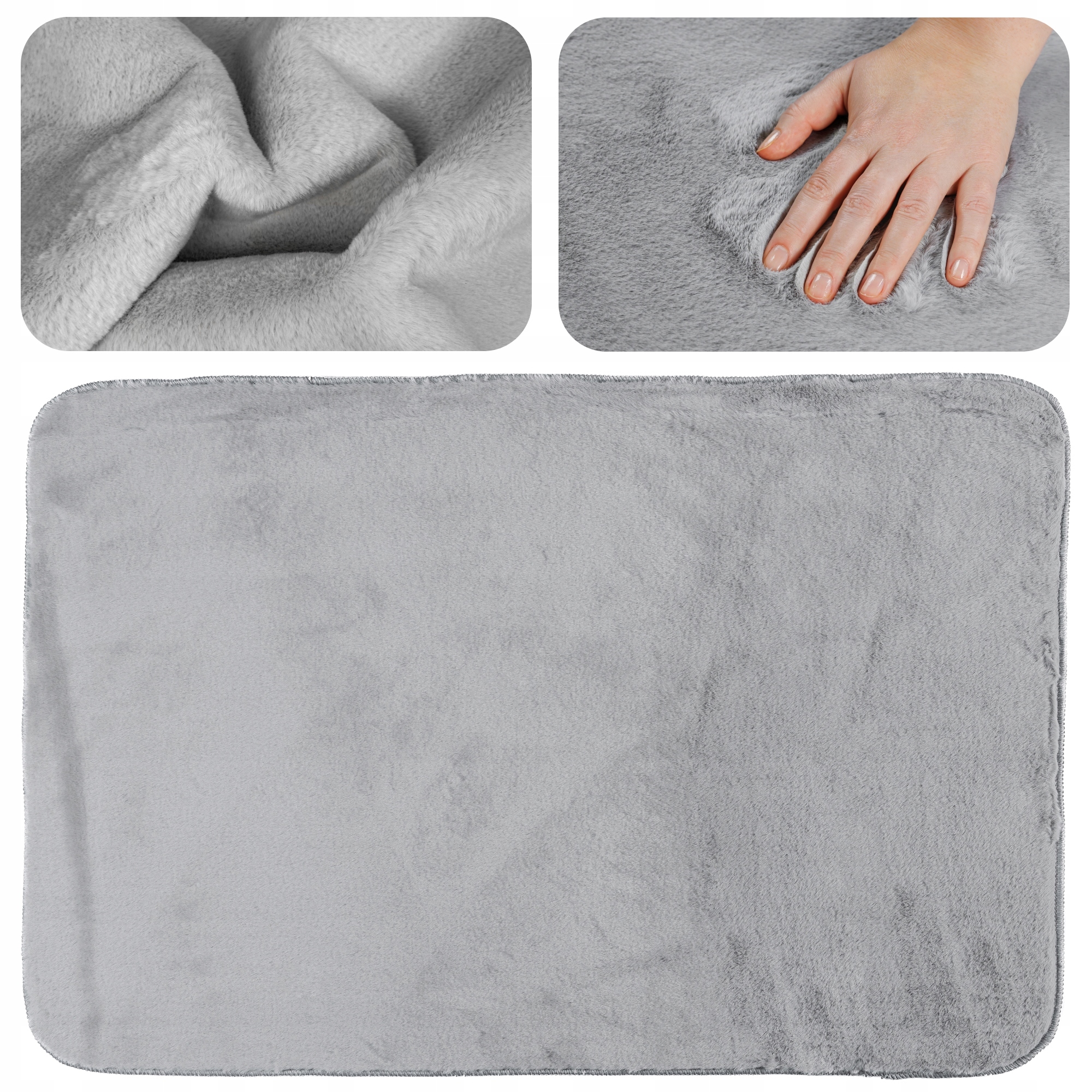 Koupelnový koberec 60х90 cm DarianA Moonbeam světle šedý, měkký, pogumovaný