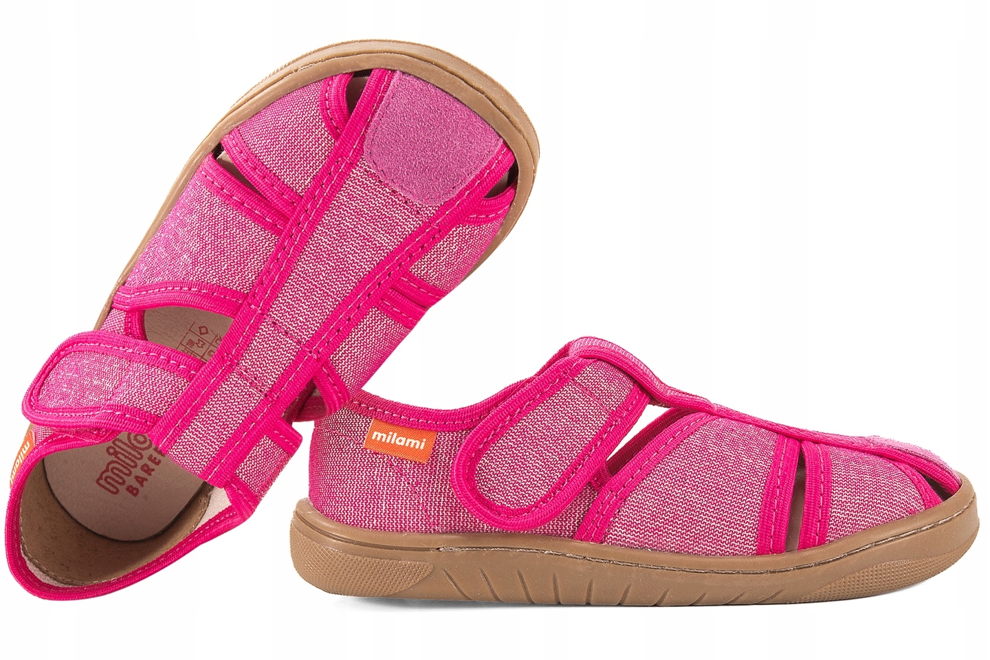 Milami BF9-BR-39 Barefoot Sandały Tekstylne Domowe Kapcie Papcie Rzep 26