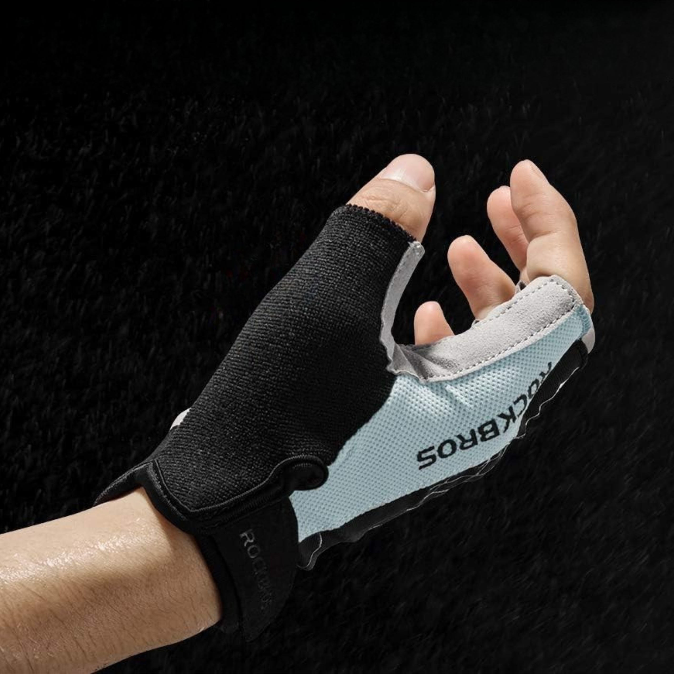 RĘKAWICZKI ROWEROWE BEZ PALCÓW ŻELOWE RĘKAWICE NA ROWER KRÓTKIE ROCKBROS M Kolor szary