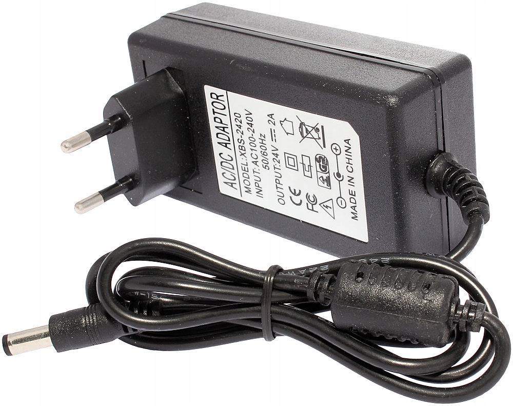 

Zasilacz 24V 2A wtyk DC 5,5 x 2,1mm Wtyczkowy