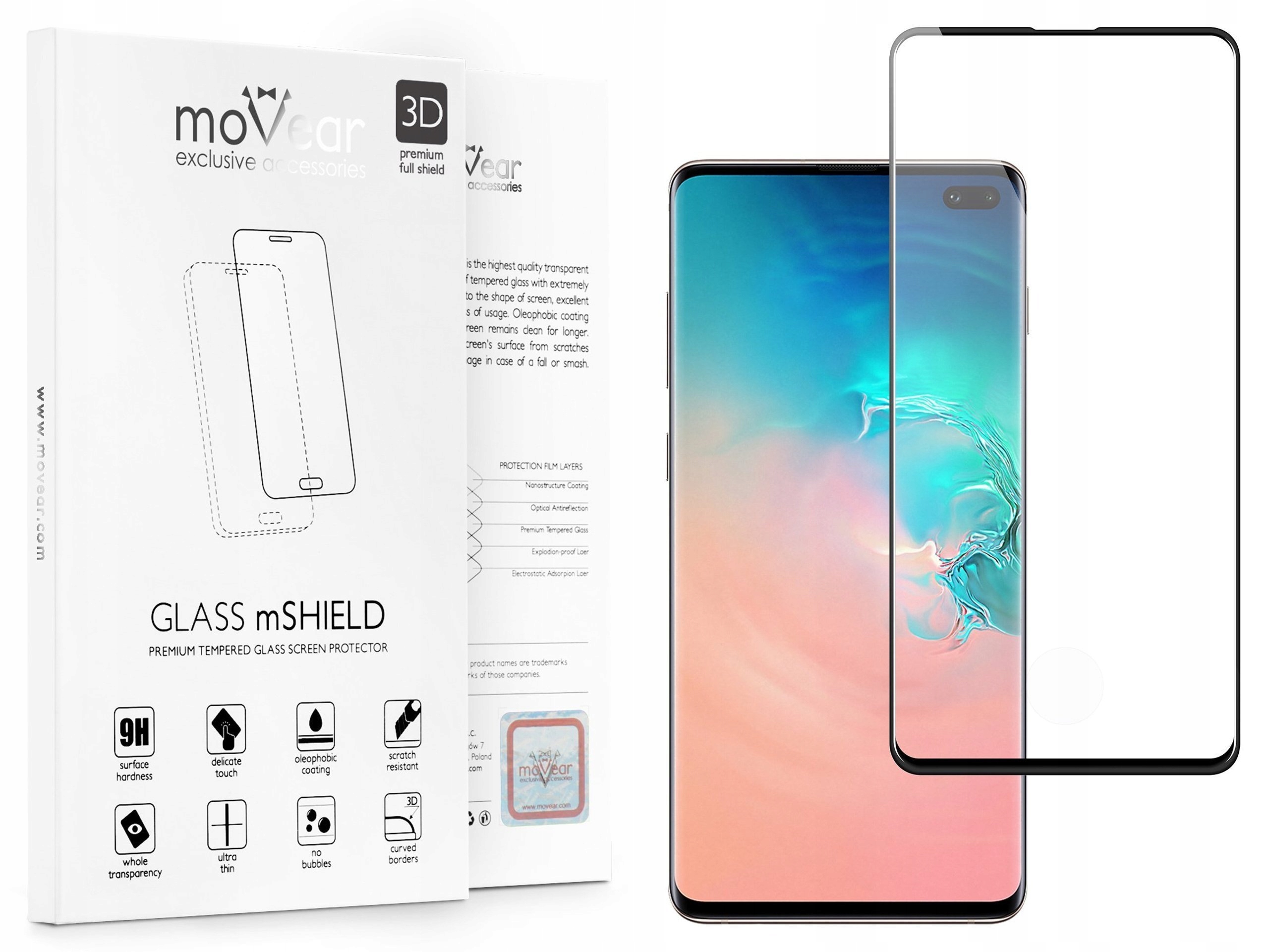 

moVear Szkło Hartowane 3D na Galaxy Note 10+ N975