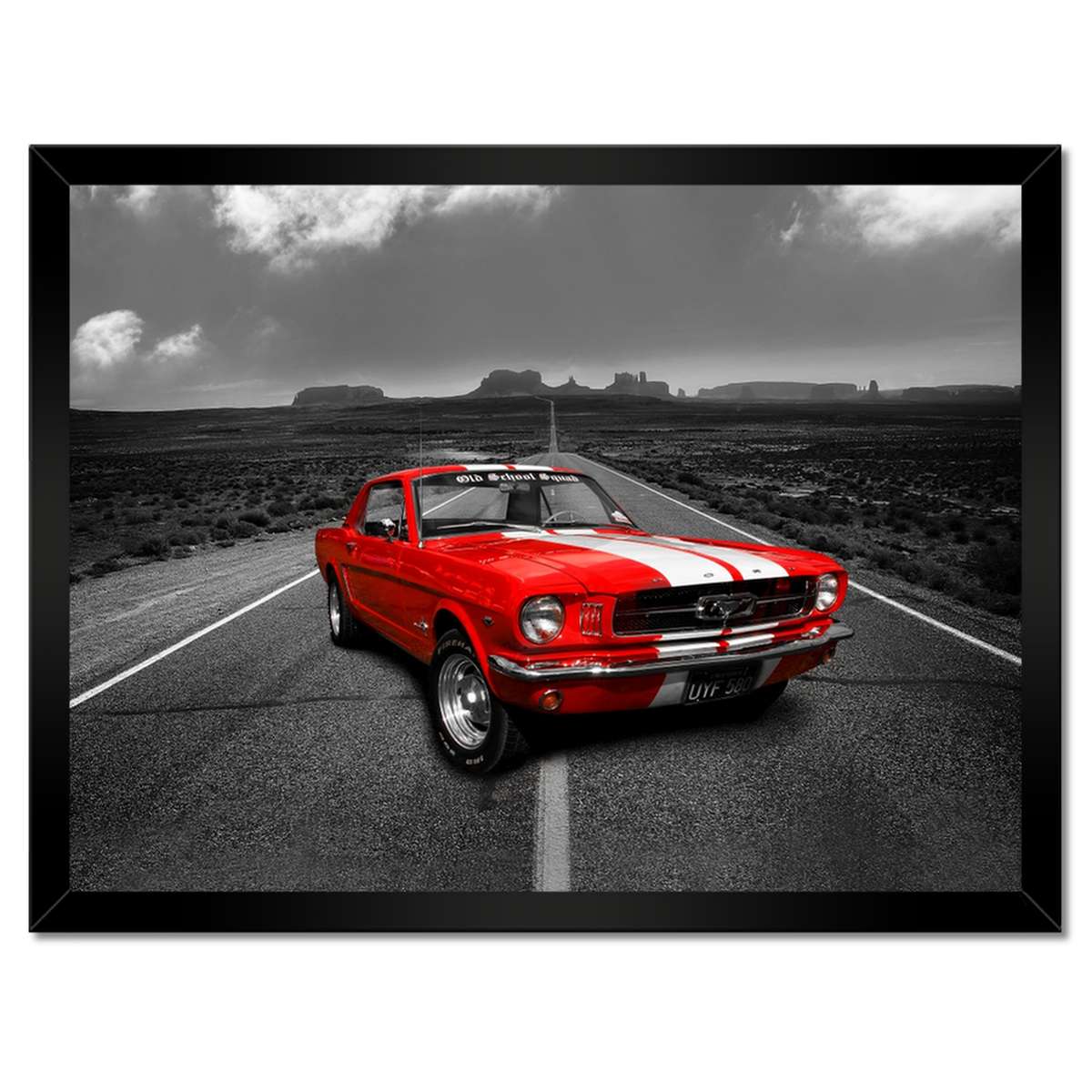 Plakáty v rámu 40x30 Červený Ford Mustang Usa