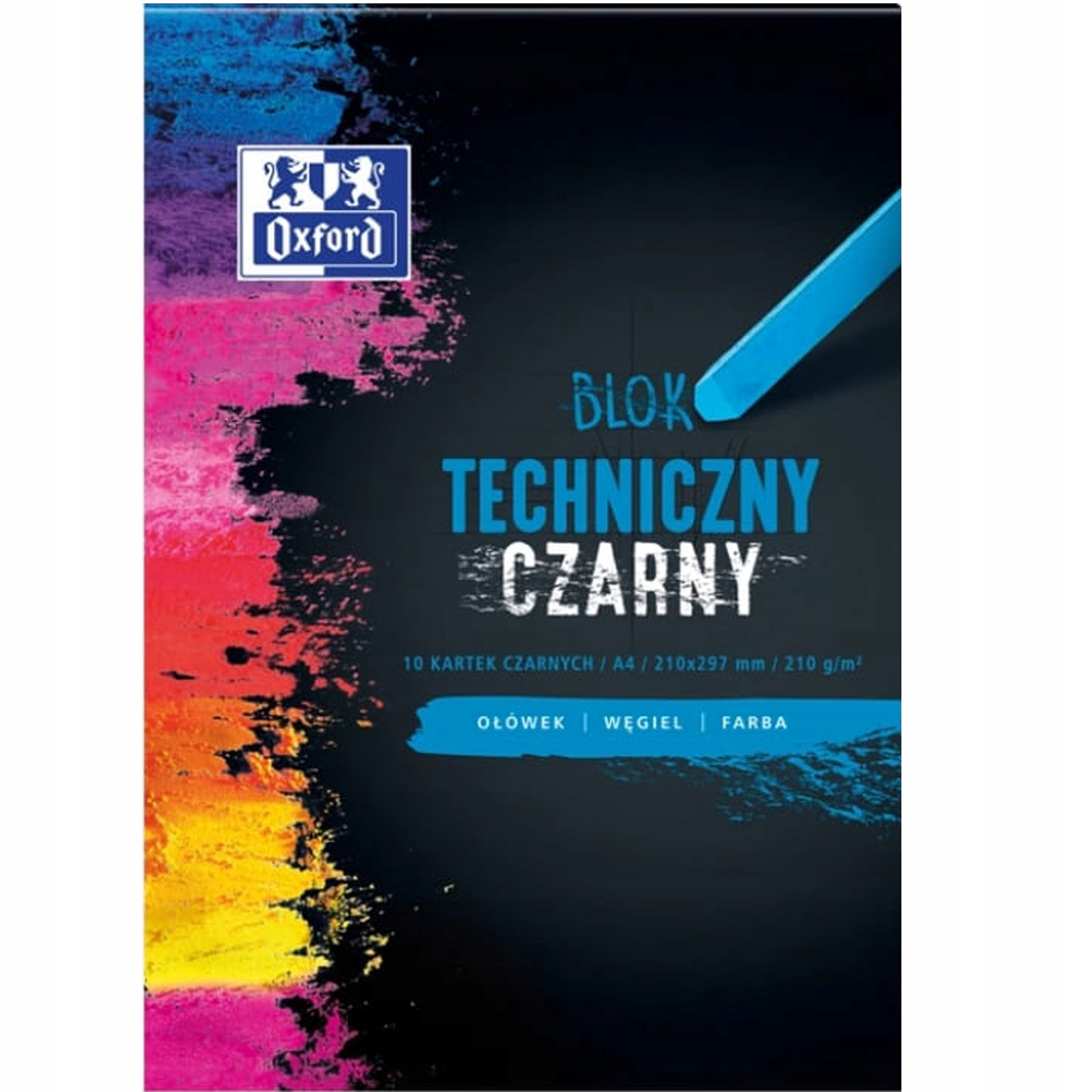 

Oxford Blok Techniczny A4 10 Kartek 210G Czarny