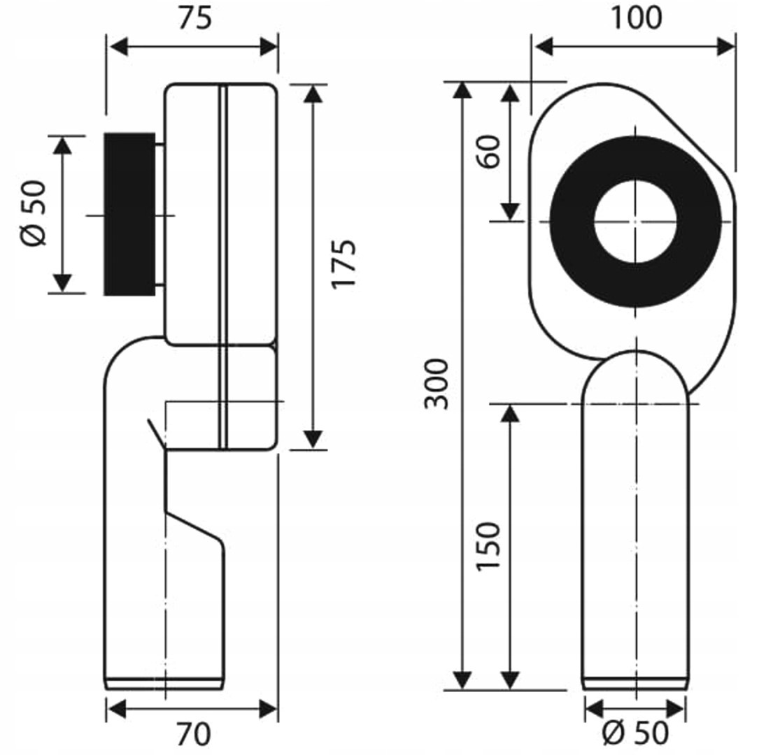 PRZYŁĄCZE SYFON DO PISUARU PIONOWE PP-pn Rodzaj Inny