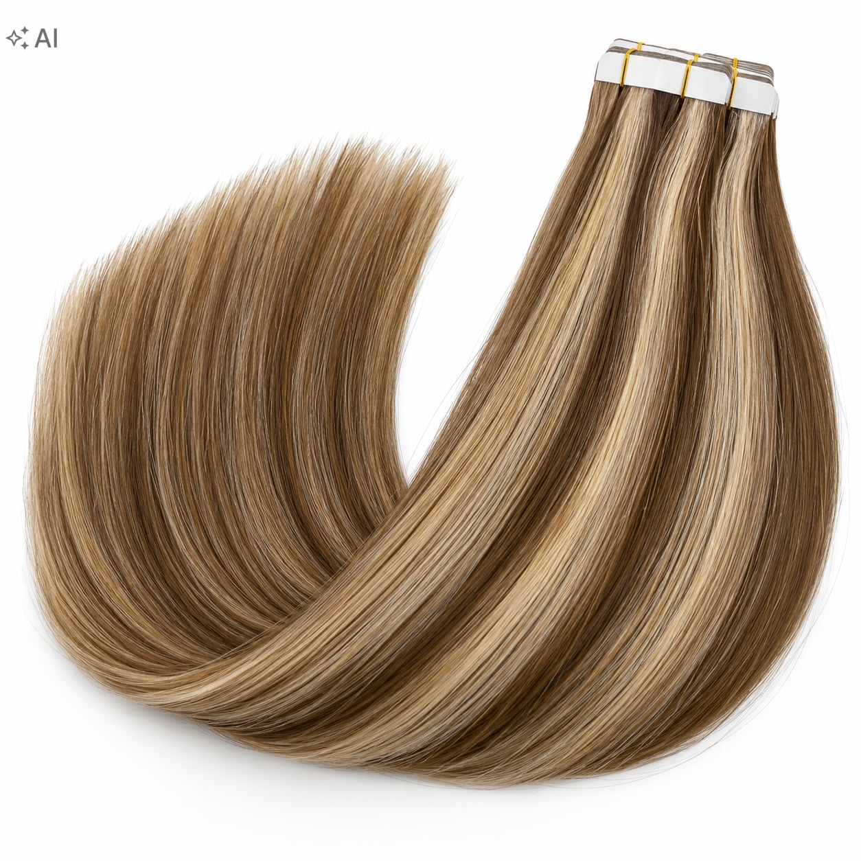 Sindra Włosy Naturalne Tape On 40 CM 20 Pasm 50 G Brąz Blond Caramel