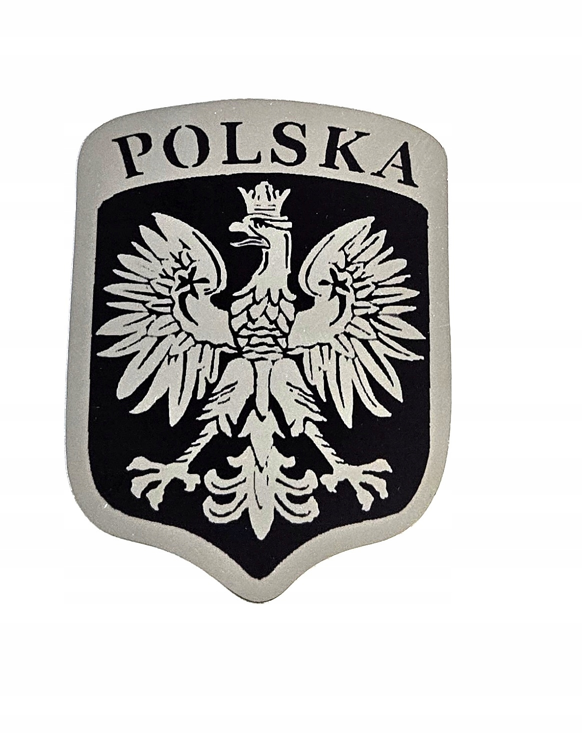 Naklejka na samochód Srebrno Czarna Polska Godło Orzeł