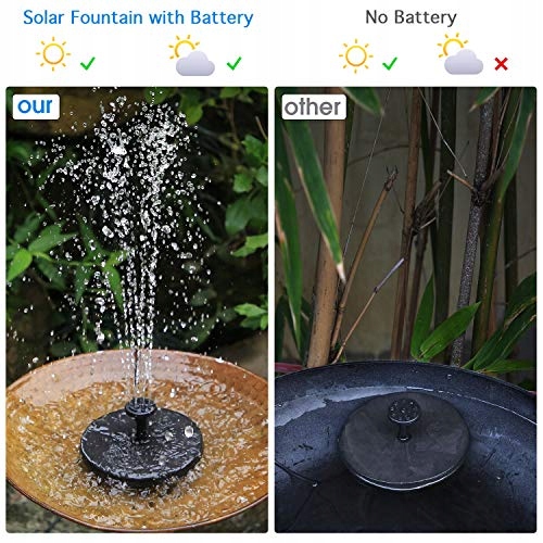 AISITIN Fontanna Solarna 5.5W Pompa Do Oczka Wodnego Z Baterią 1500mAh — miniatura 3